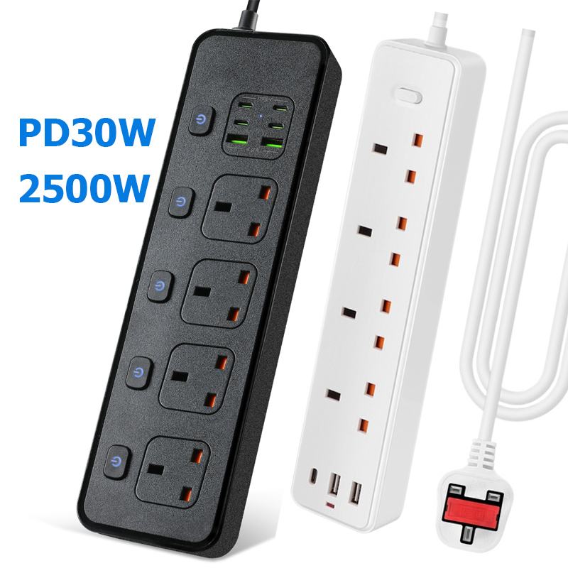 Smart Power Strip - 電源タップコンセント英国 MY SG 3USB TypeC PD30W