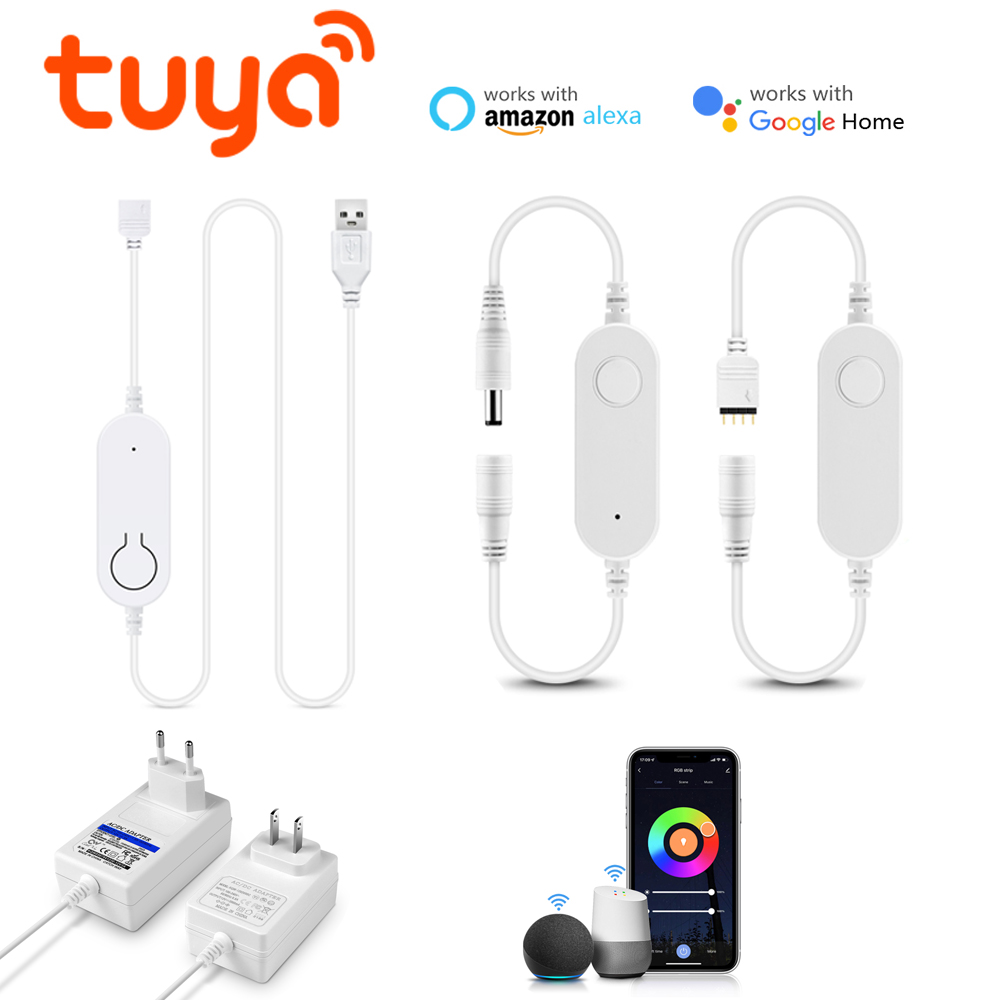 Smart Power Strip - スマートホーム用RGBLEDストリップコントローラー,wifiスイッチ付きUSBおよびDCインターフェース,12v,2a,3a電源,ネオンテープ,5050