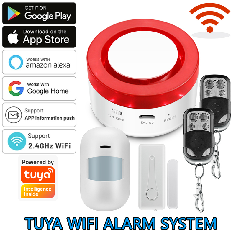 Home Automation Kit - ワイヤレスホームセキュリティアラームシステム,盗難防止,スマートライフアプリによる制御,Tuya,120db,433mhz,wi-fi