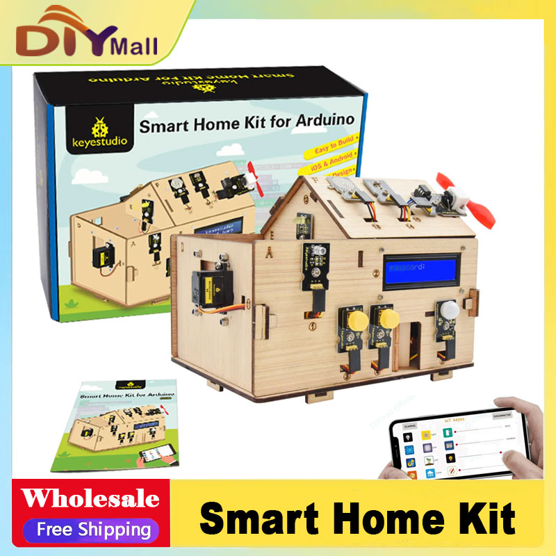 Home Automation Kit - Keyestudio スマートIoTホームキット（PLUSボード搭載）Arduinoスターターキット DIYプロジェクト STEMプログラミング ホームオートメーション用