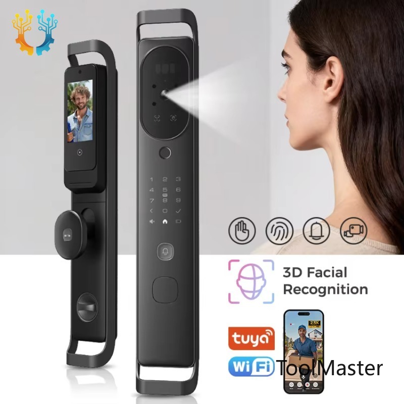 Smart Door Lock - 【2026】LNDU H10 ビジュアルデュアルカメラ搭載 スマートドアロック ビデオインターホン 手のひら静脈3D顔認証