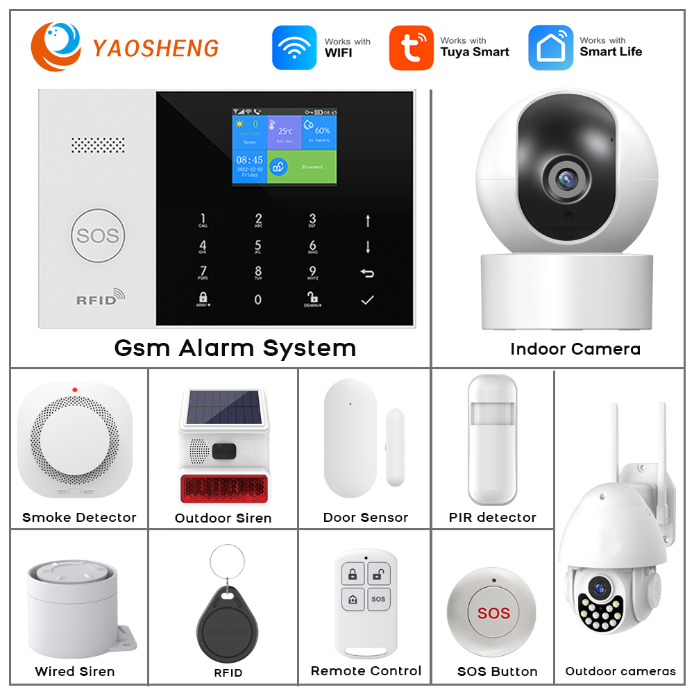Home Automation Kit - 4 グラム警報システムセキュリティホーム WIFI Alarme 住宅ワイヤレスホーム警報 Tuya
