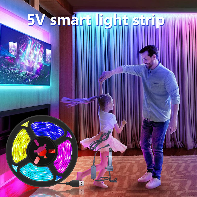 Smart Power Strip - STTLスマートテレビLEDストリップライト2.5M RGB USB電源リモコン付きテレビバックライト同周波同期HDMIアンビエントライトランプストリップ