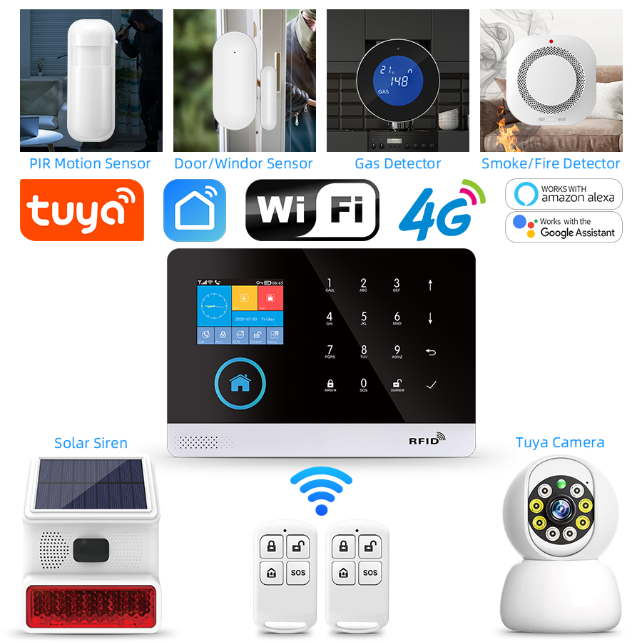 Home Automation Kit - 4G GSM Wifi ワイヤレスホームアラームシステム Tuya スマートホーム