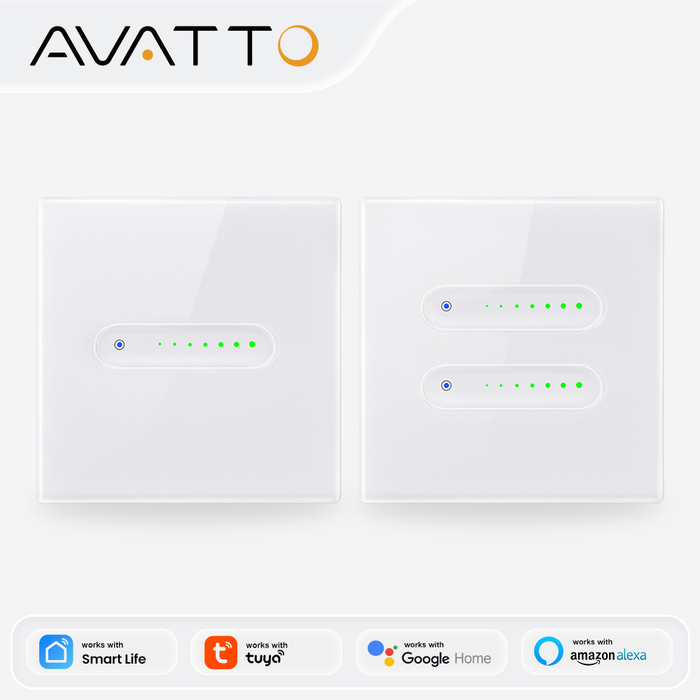 Smart Home Touchscreen Control Panel - AVATTO WiFi 1/2 ギャングスマート調光スイッチ、EU 調光ライトスイッチタッチガラスパネル制御 Tuya