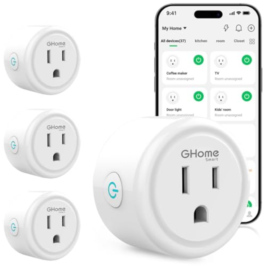 Smart Home Hub - プラグ、WiFiスマートプラグはAlexaとGoogle Homeに対応、スマートコンセントタイマー（アプリリモートコントロール付き）、2.4GHz Wi-Fi専用、ハブ不要。