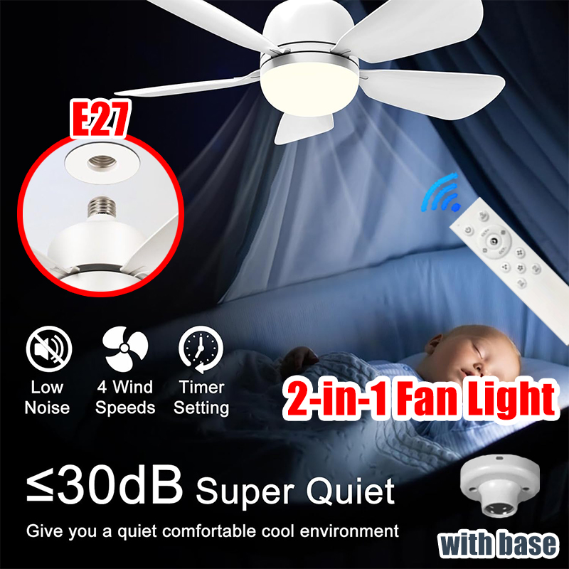 Smart Bathroom Fan - 16 インチ 2-in-1 シーリングファン ライトリモコン付き ファンライト