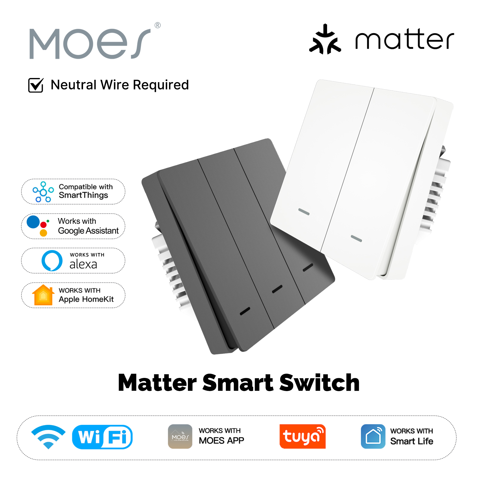 Smart Home Moes - MOES Matter Tuya WiFi スマート ライト