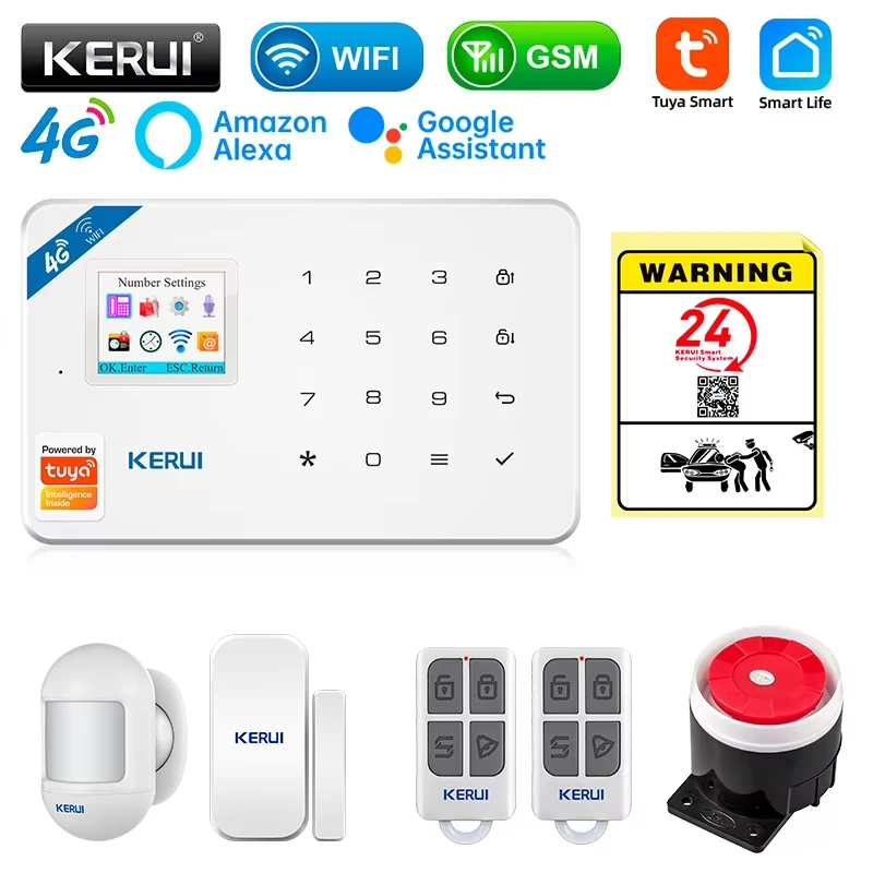 Home Automation Kit - KERUI セキュリティ警報システムキット W184 4G WIFI GSM