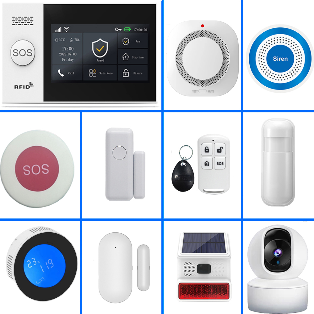 Home Automation Kit - PGST 4G Tuya スマートホーム警報システム、WiFi 433MHz ワイヤレスホームセキュリティ警報コンビネーションセット