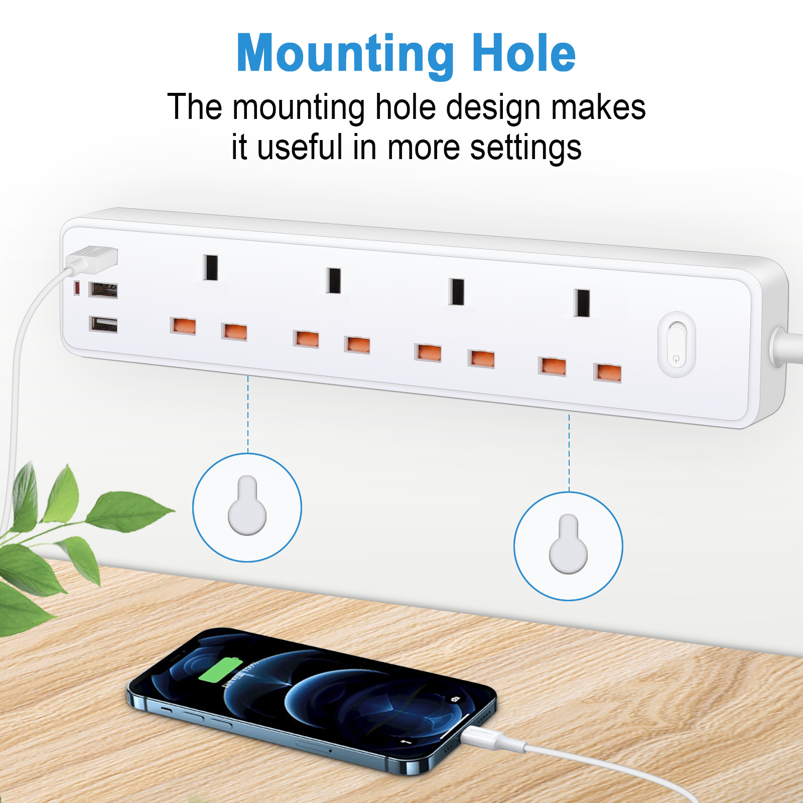 電源タップコンセント英国 MY SG 3USB TypeC  - Smart Power Strip のレビューと価格