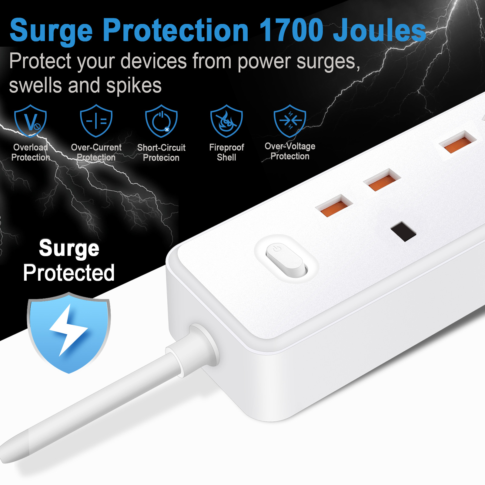 電源タップコンセント英国 MY SG 3USB TypeC  - Smart Power Strip のレビューと価格