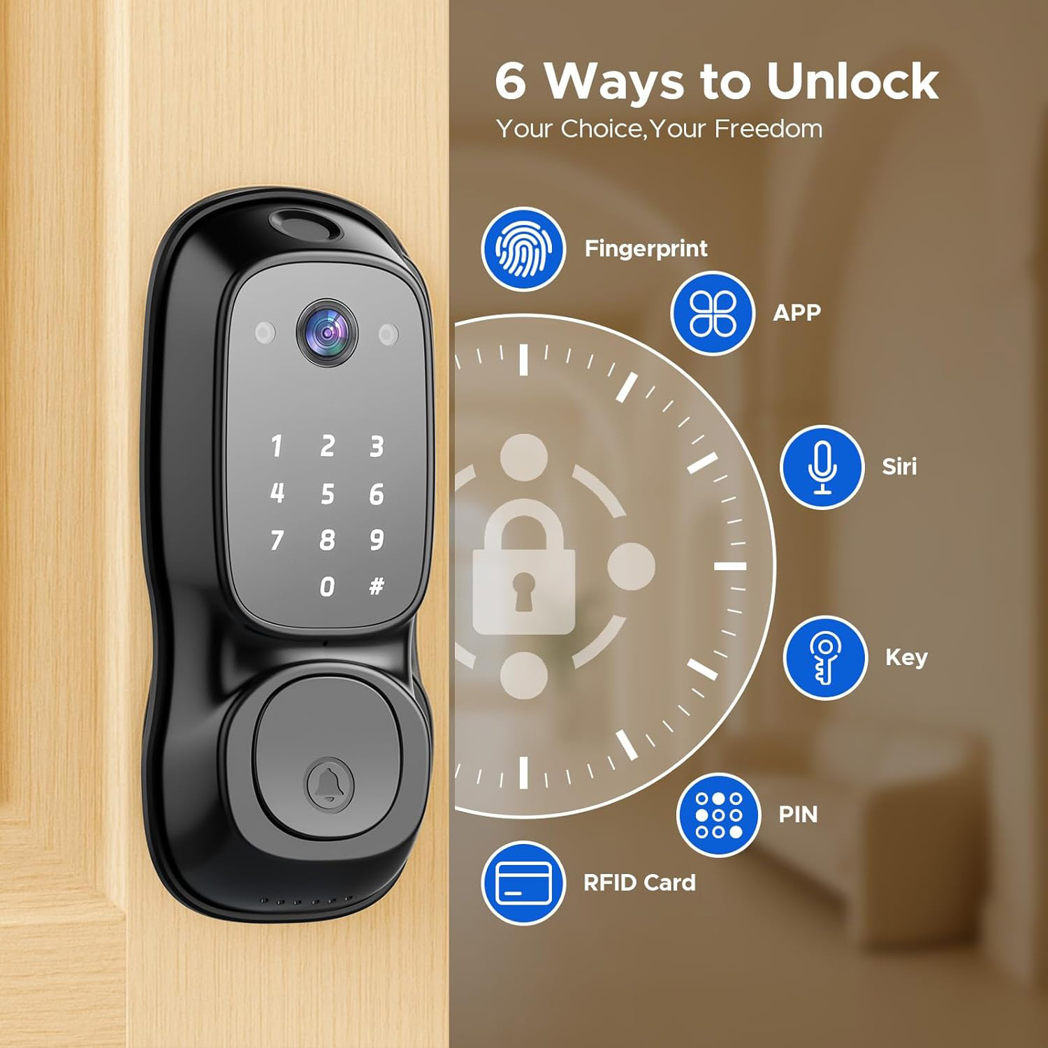 Tuya Wifiスマートドアロック ‎ カメラ＆ドアベル多 - Smart Door Lock のレビューと価格