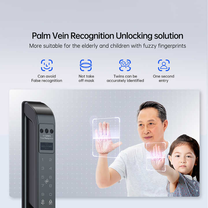 グローマーケット スリム 防水 インテリジェント フェイスデ - Smart Door Lock のレビューと価格