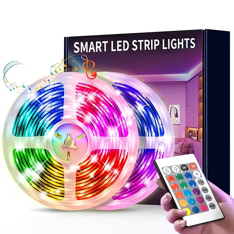 アプリとリモコン付きスマートRGB LEDストリップライト、 - Smart Power Strip のレビューと価格