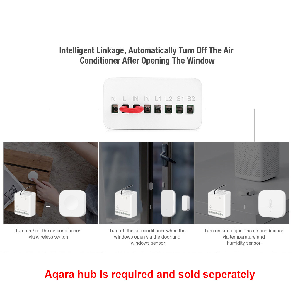 オリジナル Aqara スマート双方向制御モジュールリレース - Home Automation Kit のレビューと価格