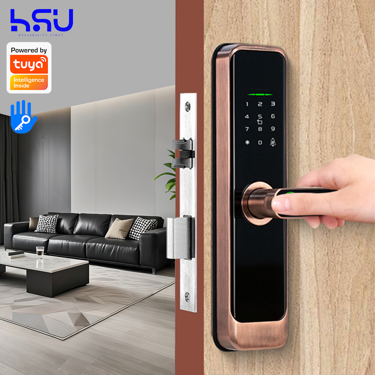デジタルスマートドアロックパスコード付き木製小型電子ミニ指紋 - Smart Door Lock のレビューと価格