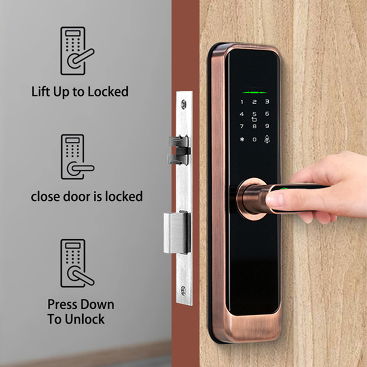 デジタルスマートドアロックパスコード付き木製小型電子ミニ指紋 - Smart Door Lock のレビューと価格