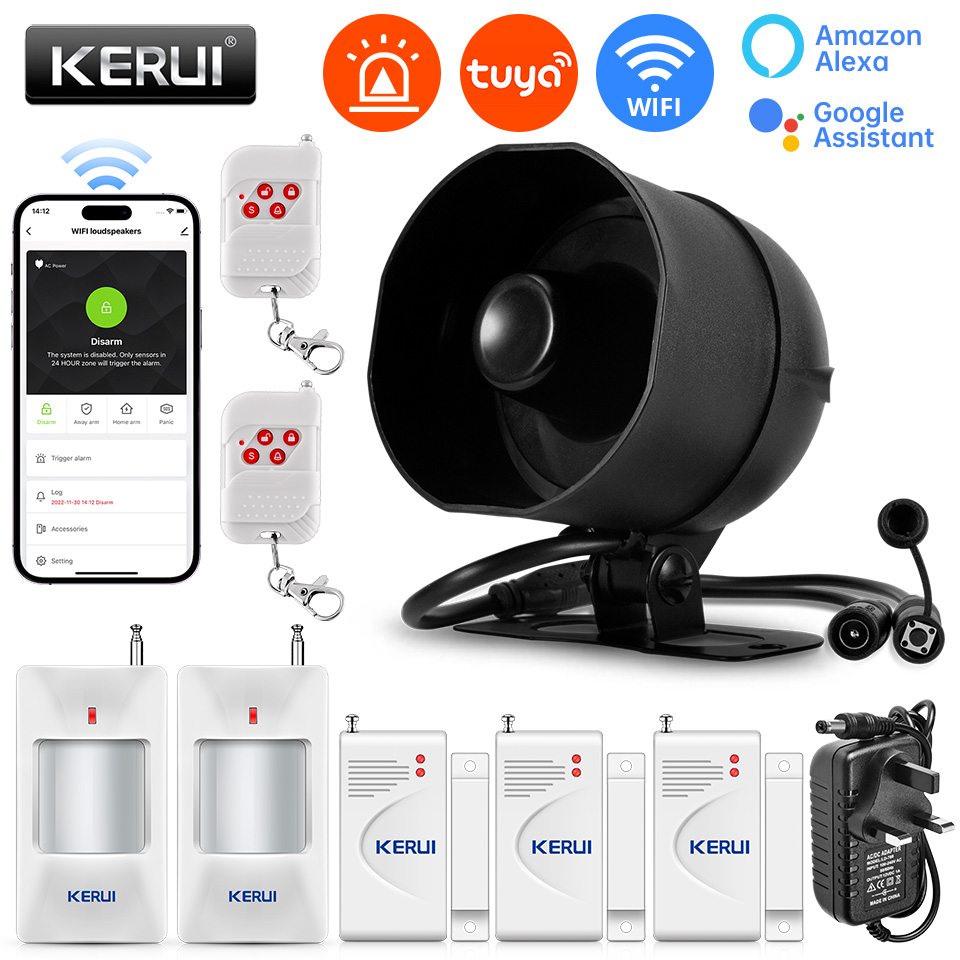 KERUI 120db サイレン警報システム WiFi Tu - Home Automation Kit のレビューと価格
