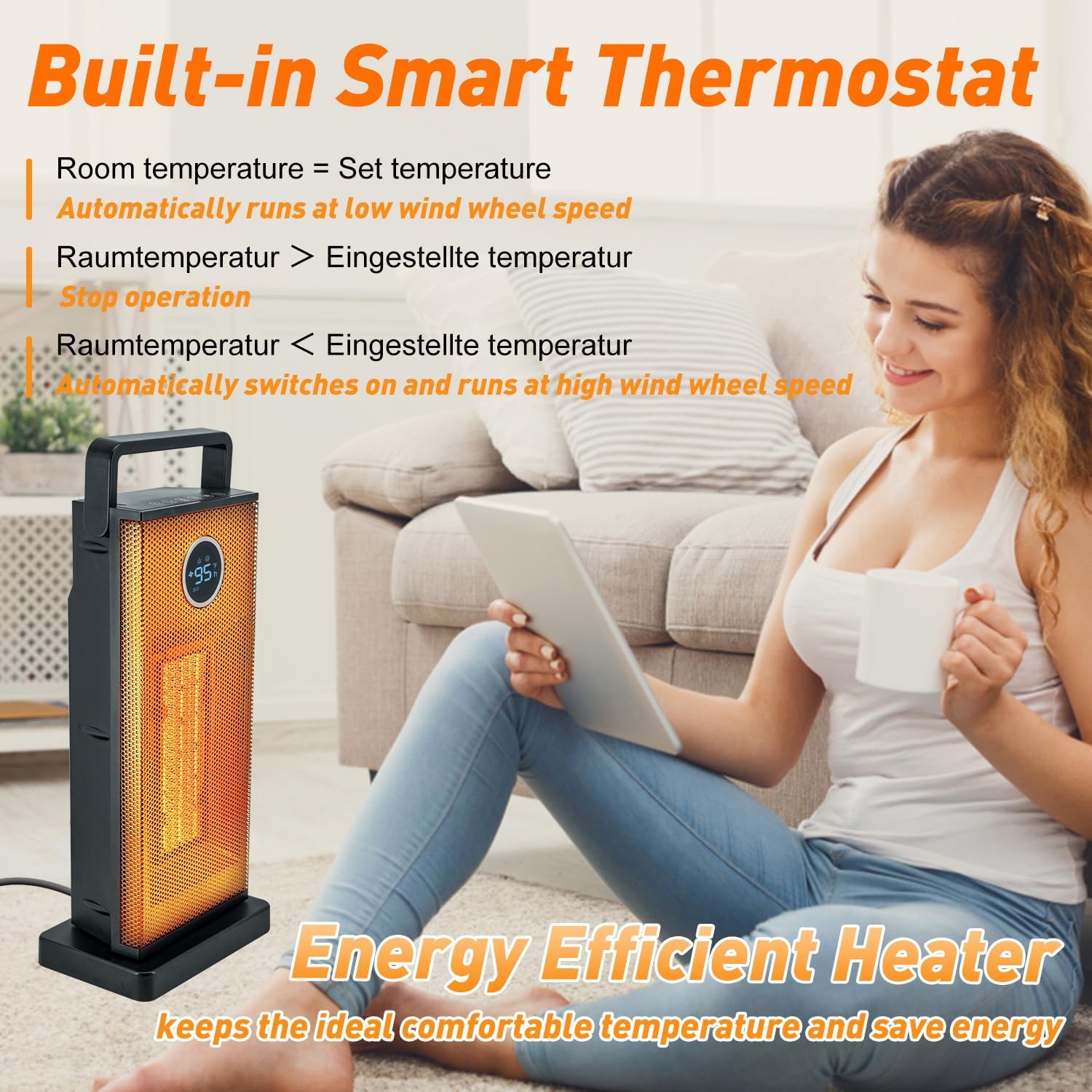 リモコン付きの大型ポータブルセラミックタワー,高速加熱,3つ - Smart Bathroom Fan のレビューと価格