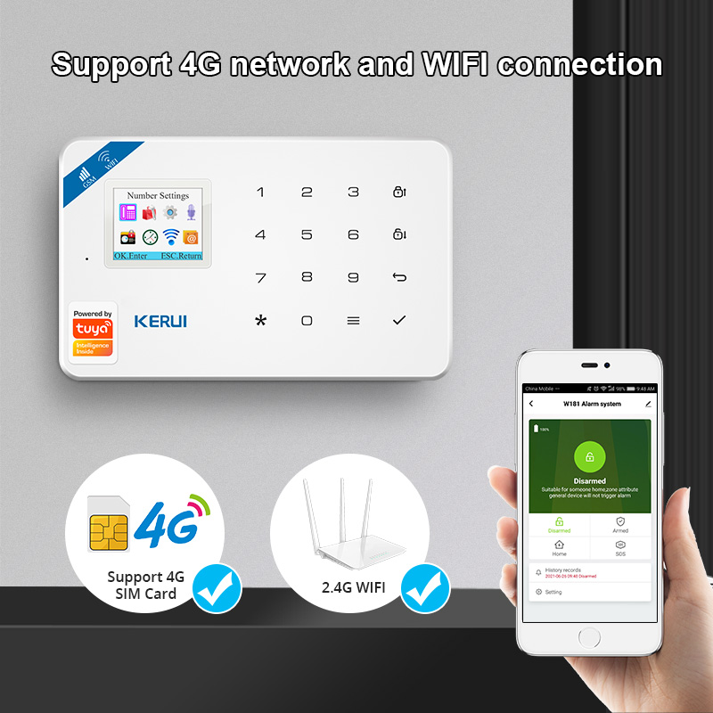 KERUI セキュリティ警報システムキット W184 4G  - Home Automation Kit のレビューと価格