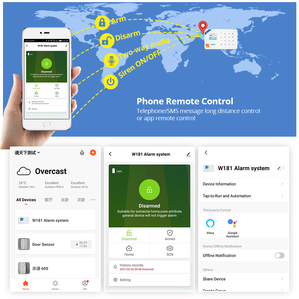 KERUI セキュリティ警報システムキット W184 4G  - Home Automation Kit のレビューと価格