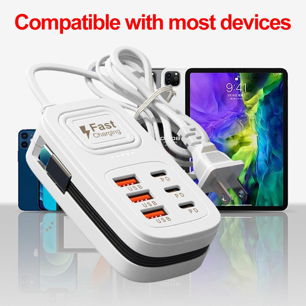 6ポートUSB急速充電器電源タップデスクトップステーション、 - Smart Power Strip のレビューと価格