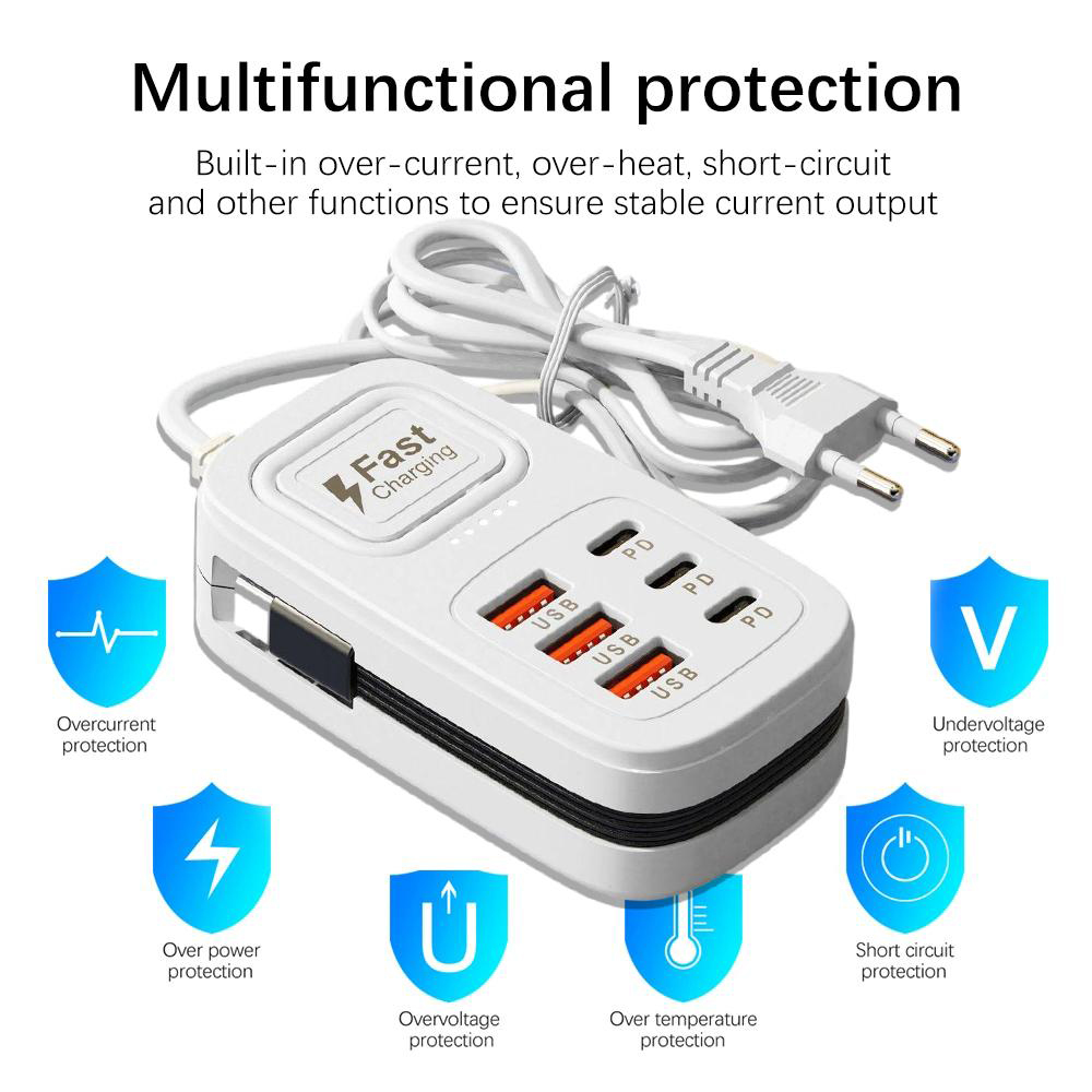 6ポートUSB急速充電器電源タップデスクトップステーション、 - Smart Power Strip のレビューと価格