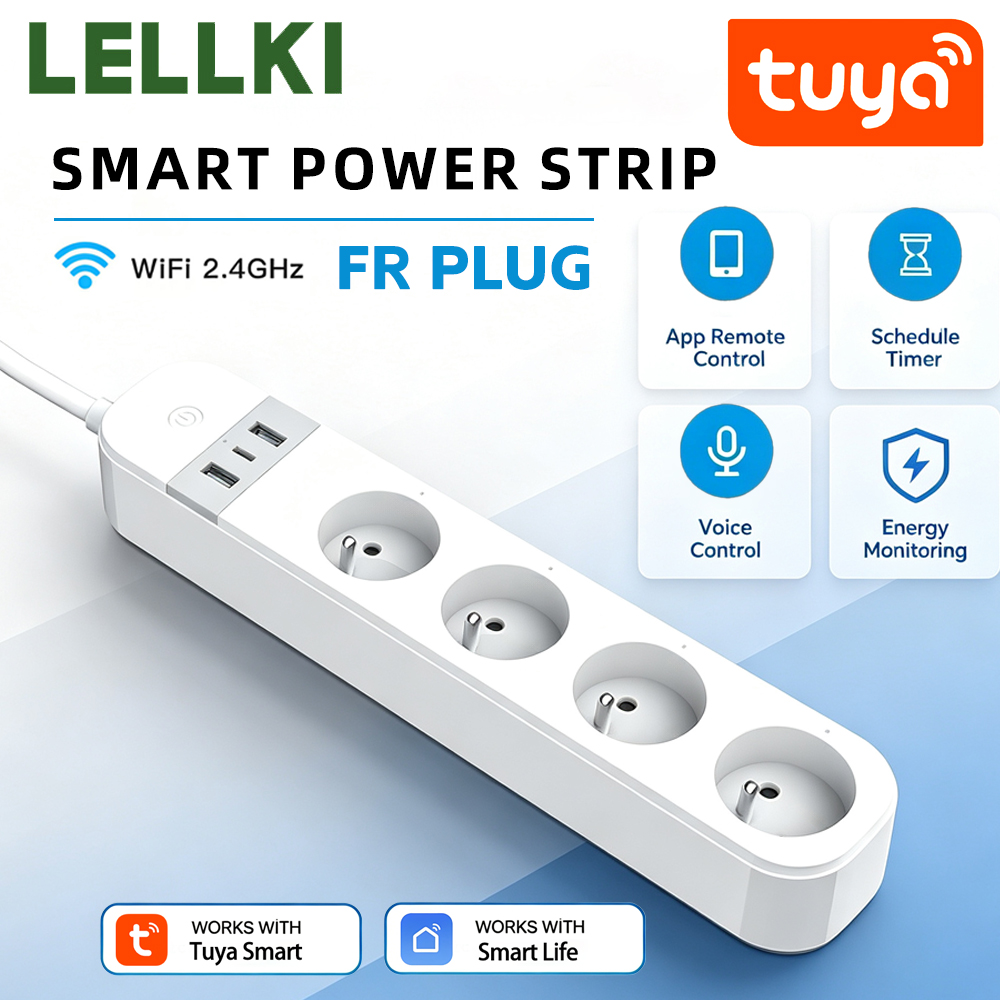 LELLKI FR WiFi Tuya スマート電源タップ  - Smart Power Strip のレビューと価格