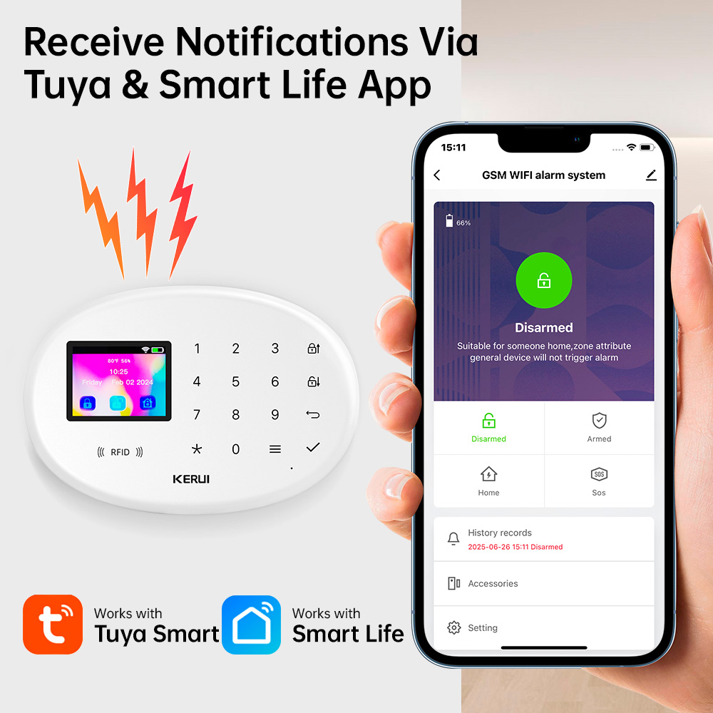 KERUI Tuya ワイヤレスホームアラームキット スマー - Home Automation Kit のレビューと価格