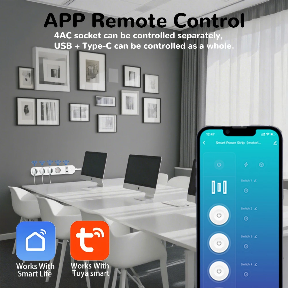 BORUIDAPLS EUプラグ WiFiスマート電源タップ - Smart Power Strip のレビューと価格
